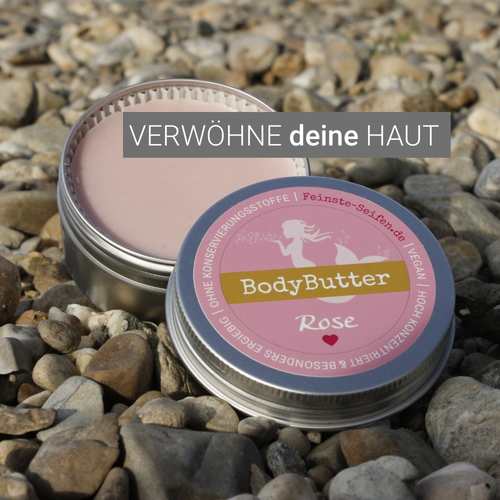 BodyButter Rose feste Bodylotion für trockene Haut in nachfüllbarer Aludose