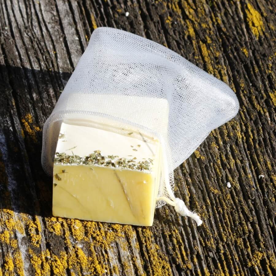 Feines Mesh-Säckchen mit SchafMilch Seife