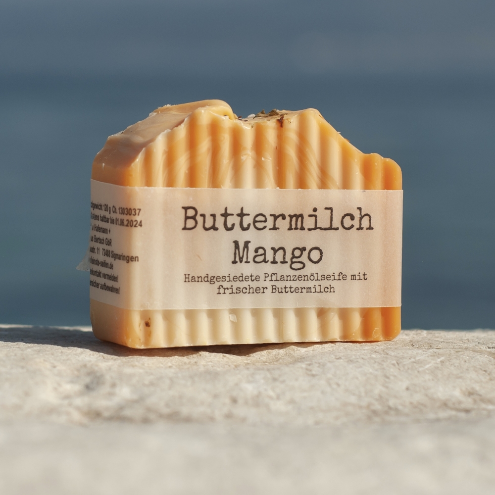 Handgemachte ButtermilchMango Milchseife mit fruchtigem Mangoduft