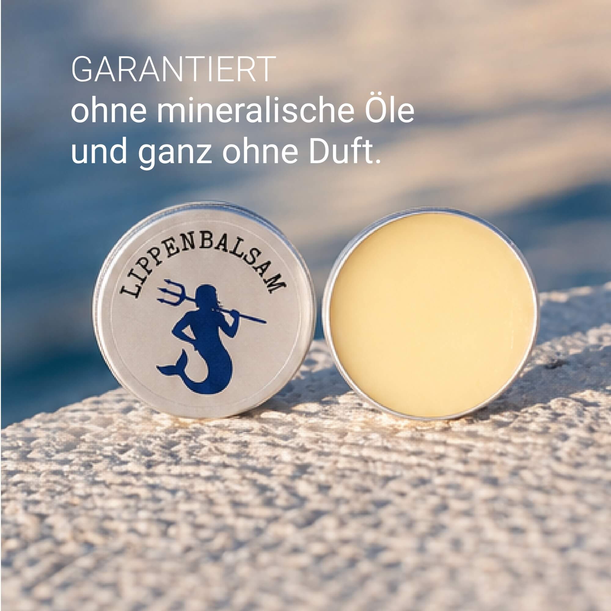 Handgemachter Lippenbalsam ohne Duftstoffe und Mineralöl in einer kompakten Aludose – ideal für die tägliche Lippenpflege.