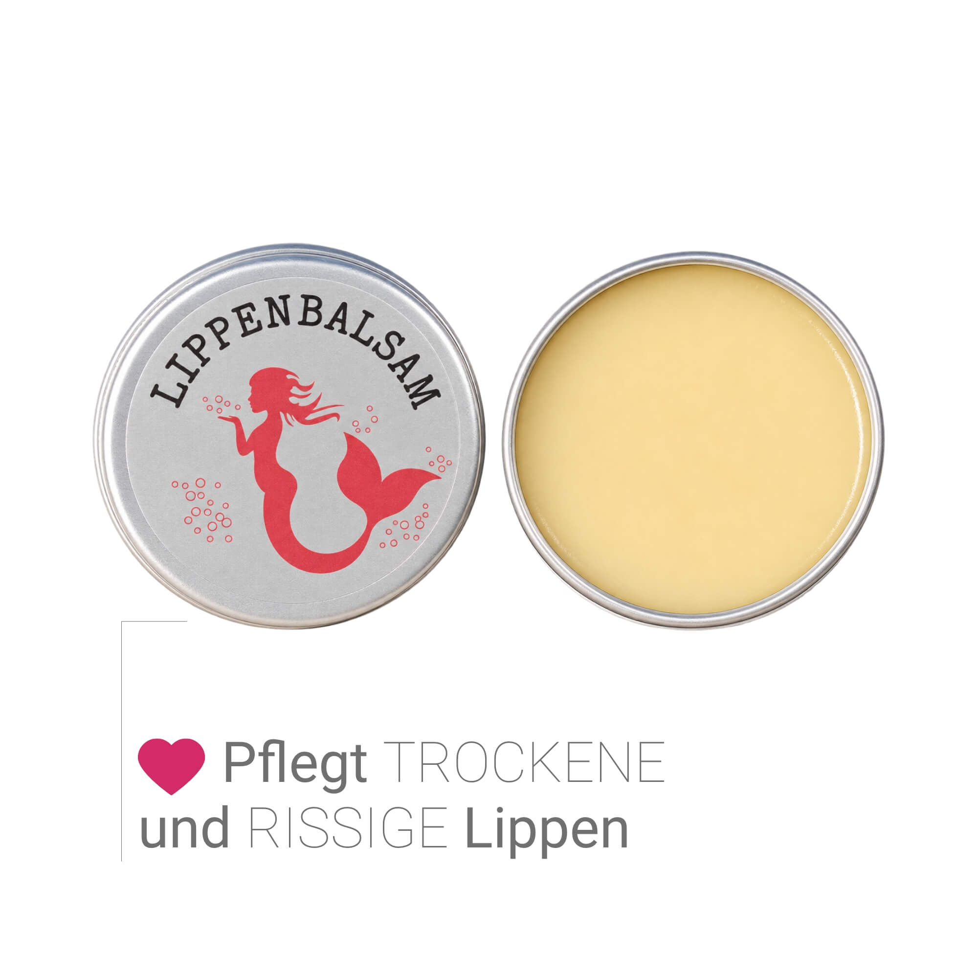 Reichhaltiger Lippenbalsam ohne Duftstoffe mit Jojobaöl, Sheabutter und Kokosöl zur Pflege trockener und beanspruchter Lippen.
