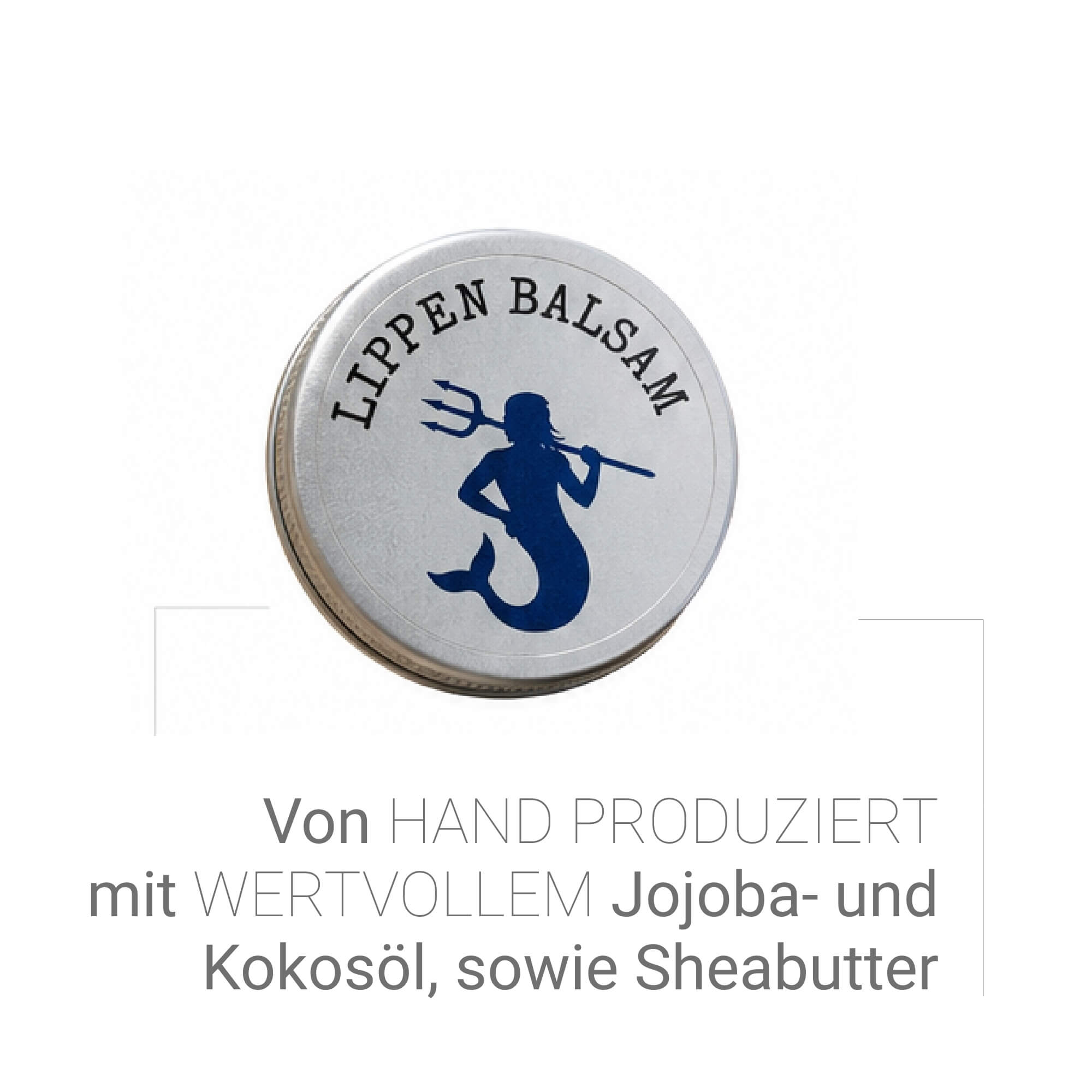 Von Hand gefertigter Lippenbalsam mit Jojobaöl, Kokosöl und Sheabutter. Reichhaltige Lippenpflege ohne Duftstoffe.