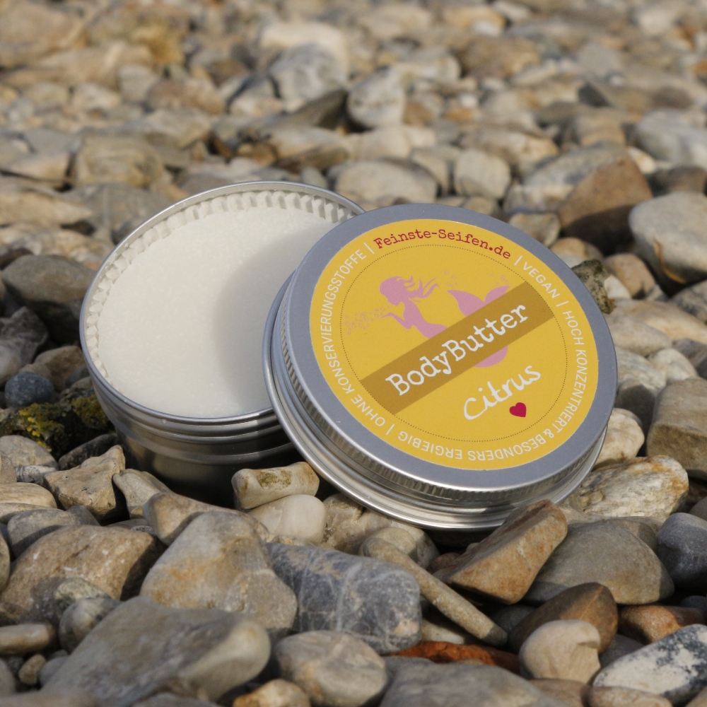 BodyButter Citrus feste Bodylotion für trockene Haut in nachfüllbarer Aludose