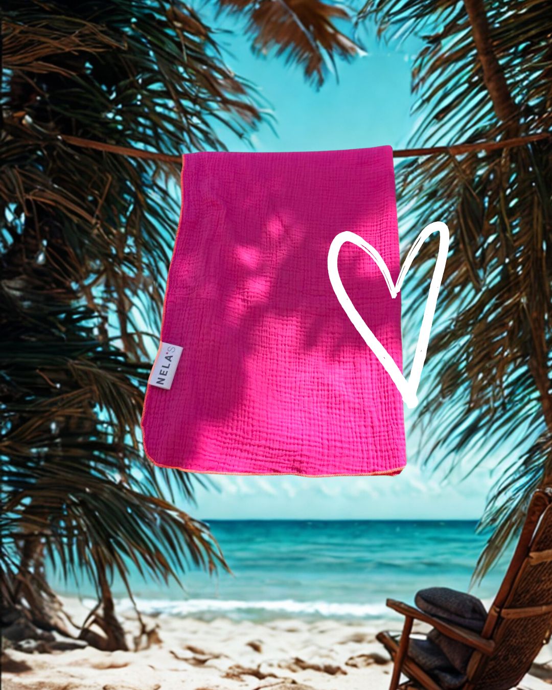 Nela’s Duschtuch – Musselin Pink