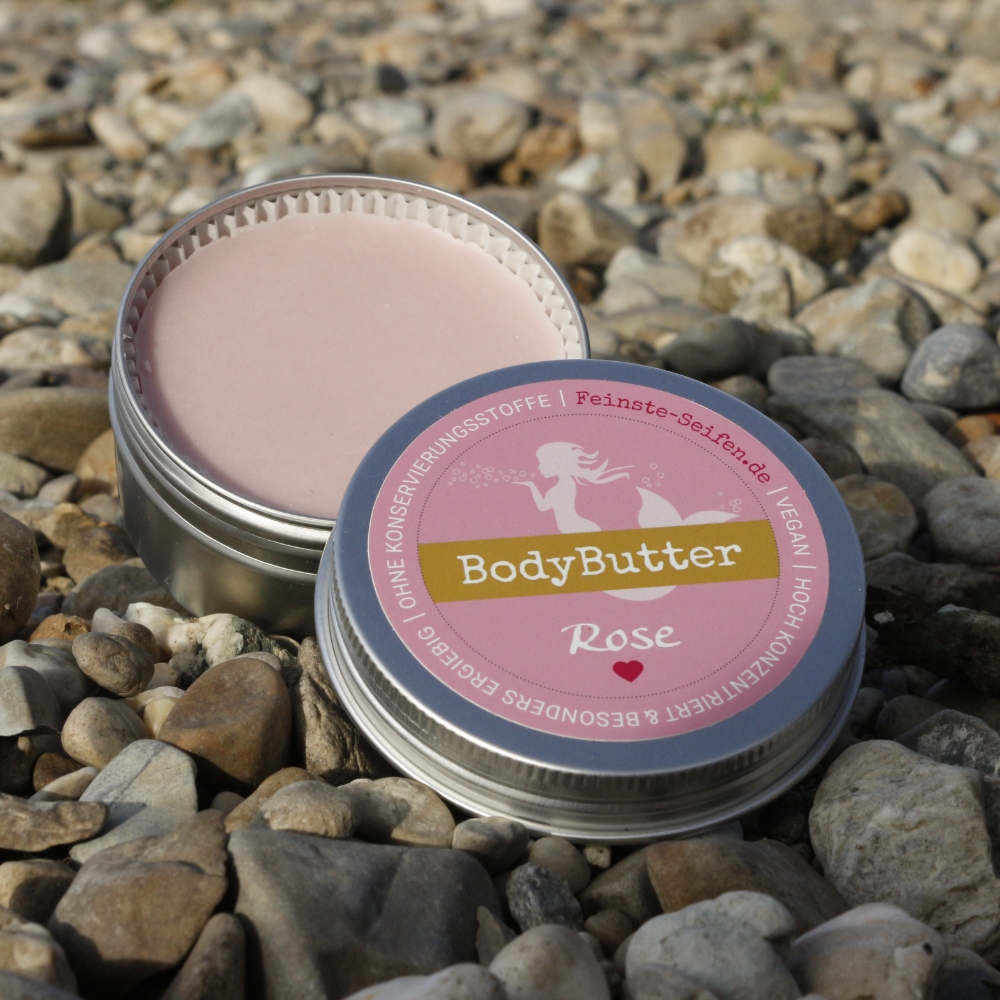 BodyButter Rose feste Bodylotion für trockene Haut in nachfüllbarer Aludose