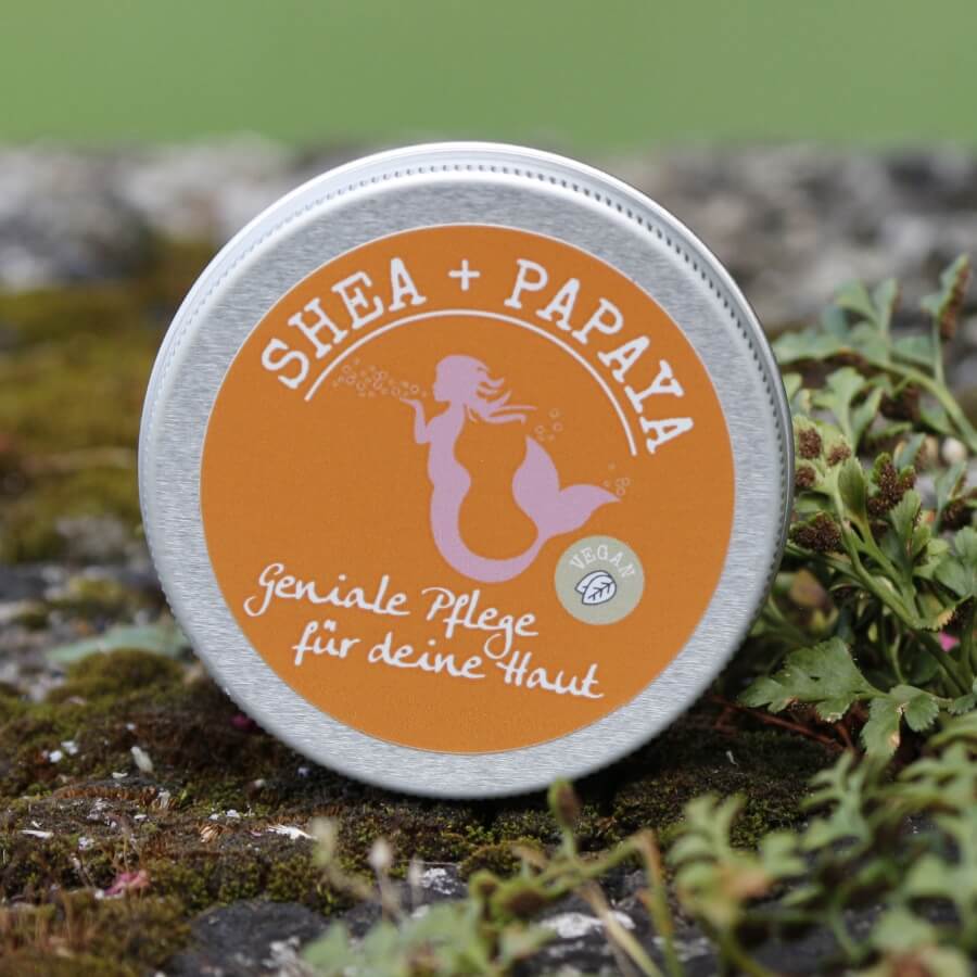 Shea+Papaya Handcreme aus 100 % Bio-Sheabutter für trockene Hände und Haut