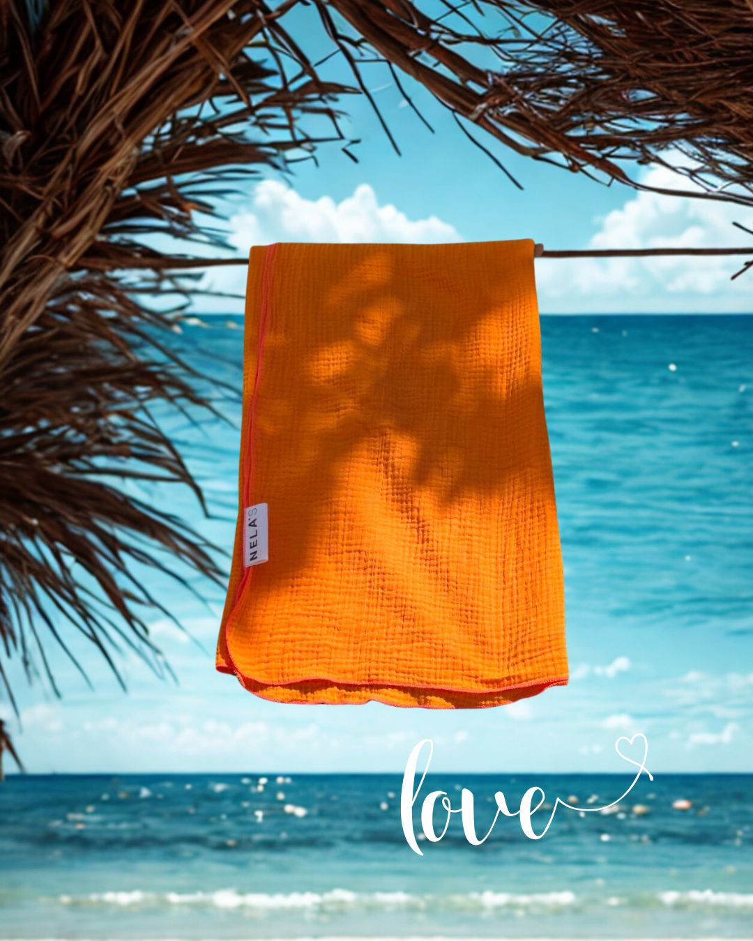 Nela’s Duschtuch - Musselin Orange