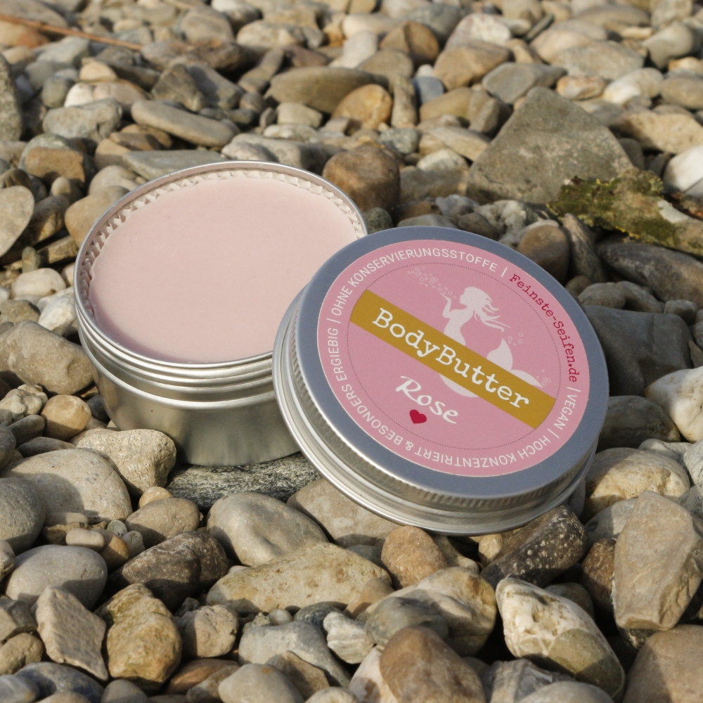 BodyButter Rose feste Bodylotion für trockene Haut in nachfüllbarer Aludose