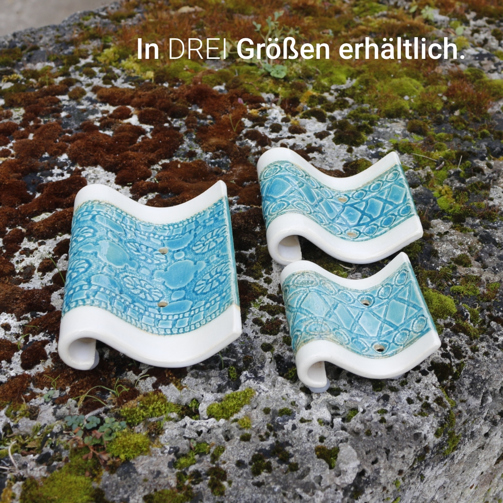 Seifenschale Keramik Wellenform Lagunengrün