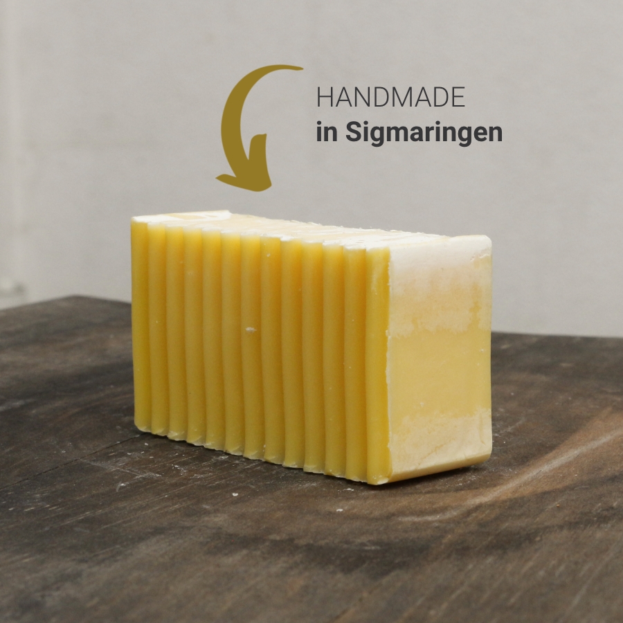 Handgemachte Duschseife LemonSwirl aus unserer Manufaktur in Sigmaringen