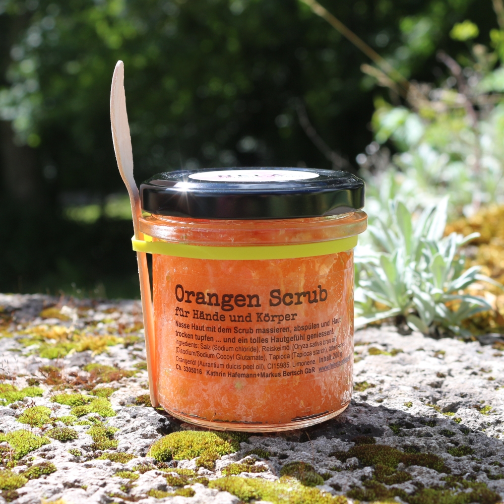 Orangen Scrub – Salzpeeling für Hände und Körper im Glas